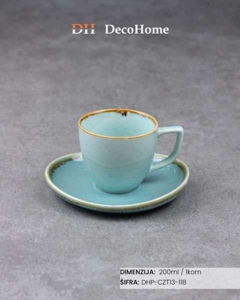 Slika Porcelanska šolja + tacna 220ml - DHP-CZT13-118