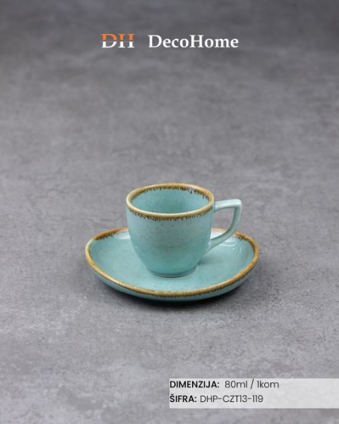 Slika Porcelanska šolje + tacna 80ml / 1kom - DHP-CZT13-119