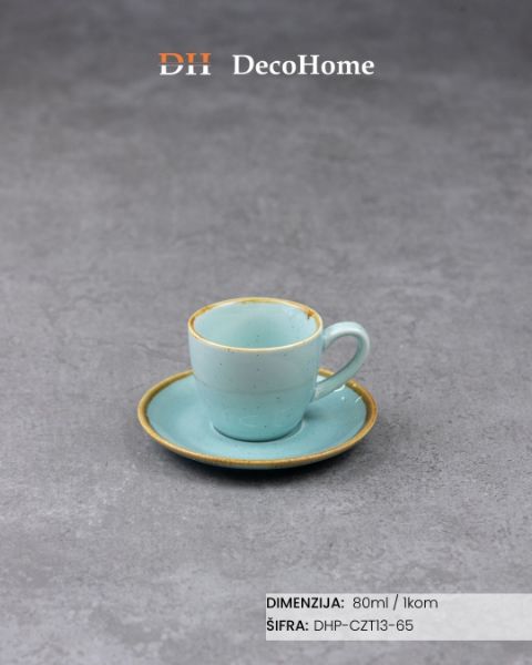 Slika Porcelanska šolja + tacna 80ml / 1kom - DHP-CZT13-65
