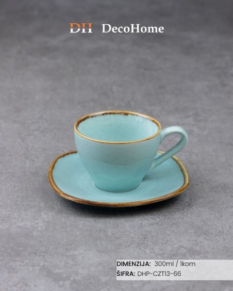 Slika Porcelanska šolja + tacna 220ml / 1kom - DHP-CZT13-66