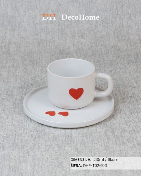 Slika Porcelanske šolje 210ml / 6kom - DHP-T02-100