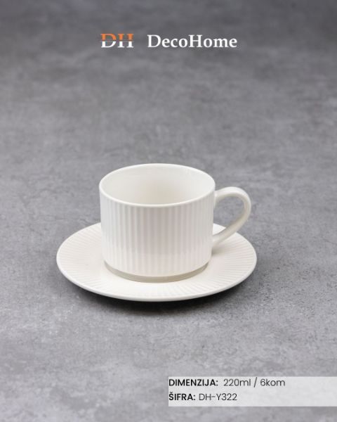 Slika Keramičke šolje za belu kafu / 6kom - DH-Y322