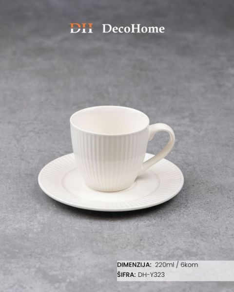Slika Keramičke šolje za belu kafu / 6kom - DH-Y323