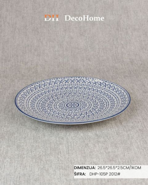 Slika Porcelanski tanjir 26.5*26.5*2.5cm / 1kom - DHP-105P 2012#
