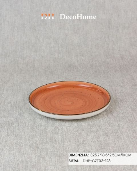 Slika Porcelanski tanjir 25.7*18.6*2.5cm / 1kom - DHP-CZT03-123