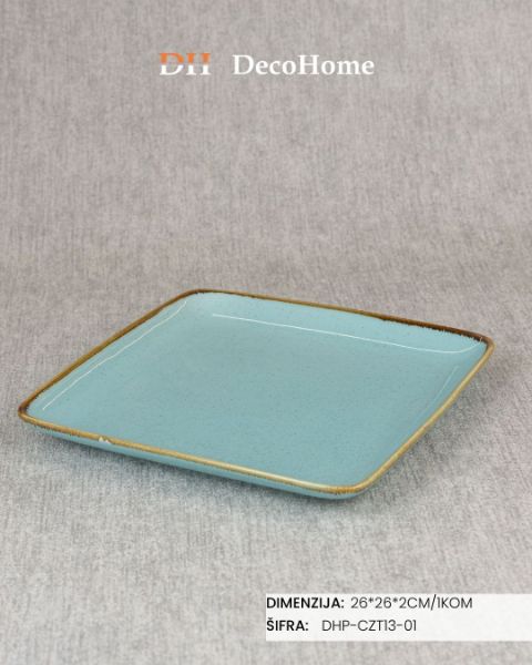 Slika Porcelanski tanjir 26*26*2cm / 1kom - DHP-CZT13-01
