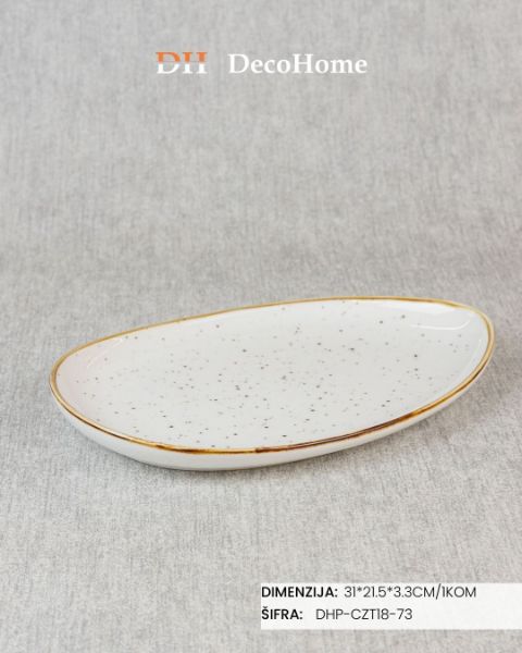Slika Porcelanski tanjir 31*21.5*3.3cm / 1kom - DHP-CZT18-73
