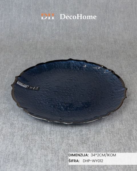 Slika Stakleni tanjir 34*2cm / 1kom - DHP-WY012