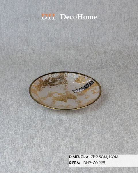 Slika Stakleni tanjir 21*2.5cm / 1kom - DHP-WY028