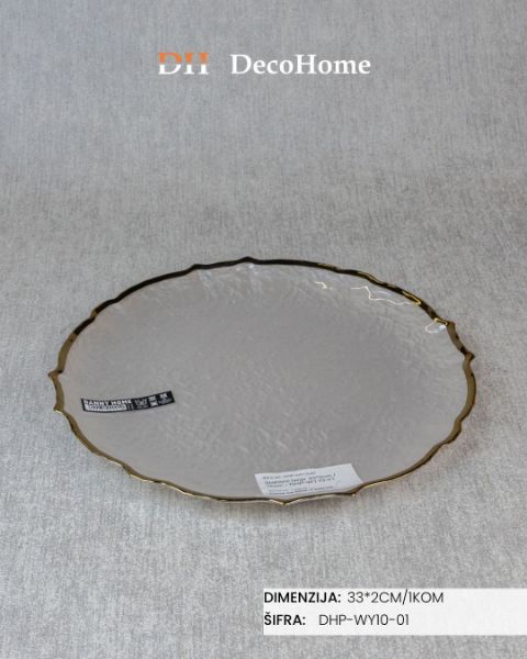 Slika Stakleni tanjir 33*2cm / 1kom - DHP-WY10-01