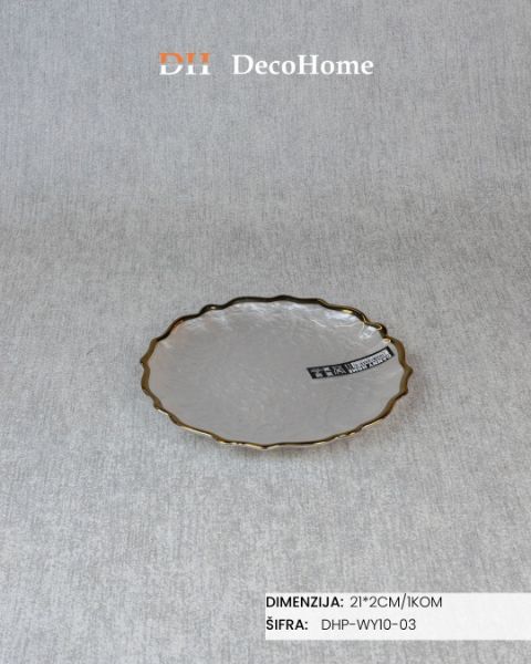 Slika Stakleni tanjir 21*2cm / 1kom - DHP-WY10-03