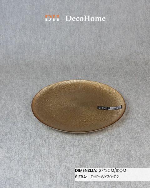 Slika 'Stakleni tanjir 27*2cm / 1kom - DHP-WY30-02