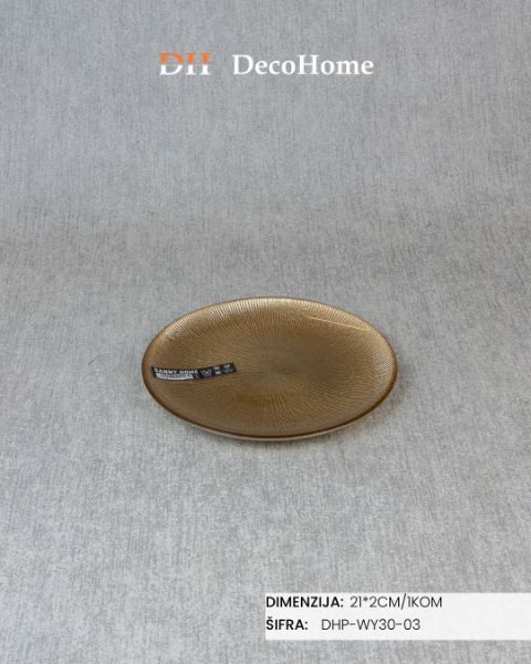 Slika Stakleni tanjir 21*2cm / 1kom - DHP-WY30-03