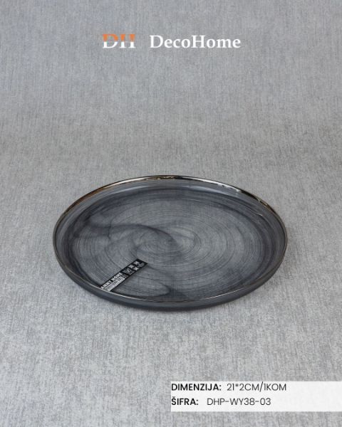 Slika Stakleni tanjir 21*2cm / 1kom - DHP-WY38-03