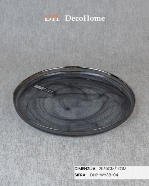 Slika Sakleni tanjir 25*2cm/ 1kom - DHP-WY38-04