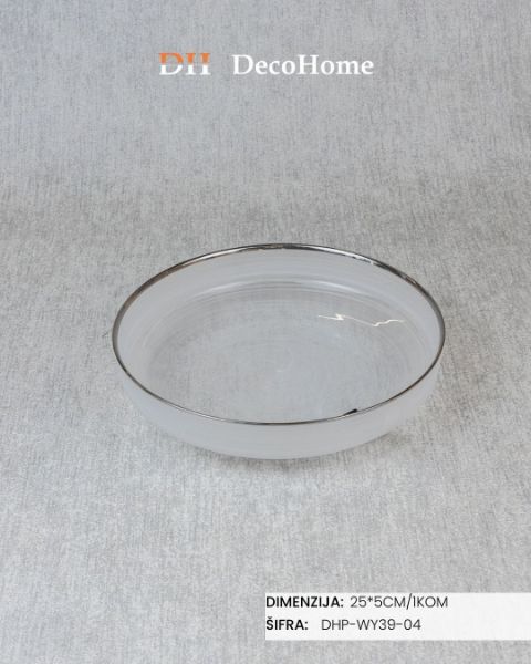 Slika Stakleni tanjir 25*5cm / 1kom - DHP-WY39-04