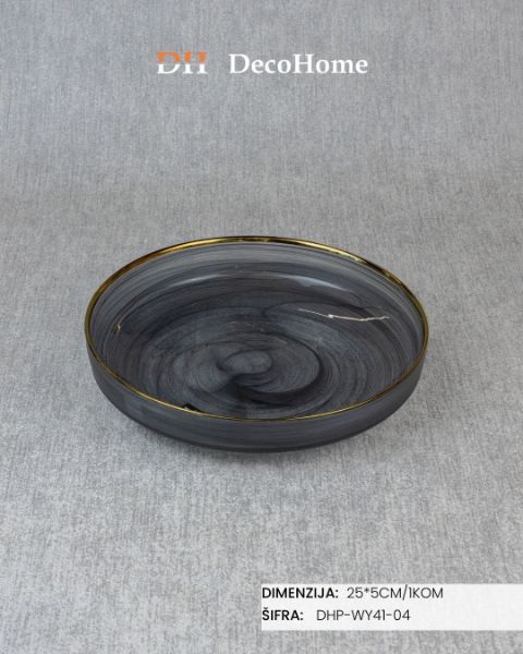 Slika Stakleni tanjir 25*5cm / 1kom - DHP-WY41-04