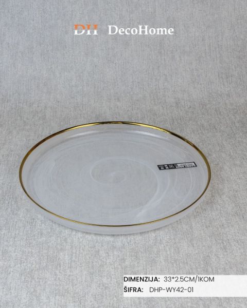 Slika Stakleni tanjir 33*2.5cm / 1kom  - DHP-WY42-01