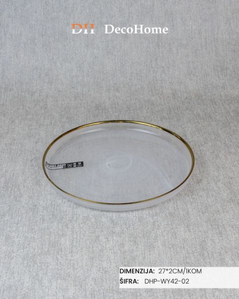 Slika Stakleni tanjir 27*2cm / 1kom - DHP-WY42-02