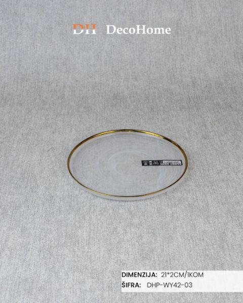 Slika Stakleni tanjir 21*2cm / 1kom - DHP-WY42-03