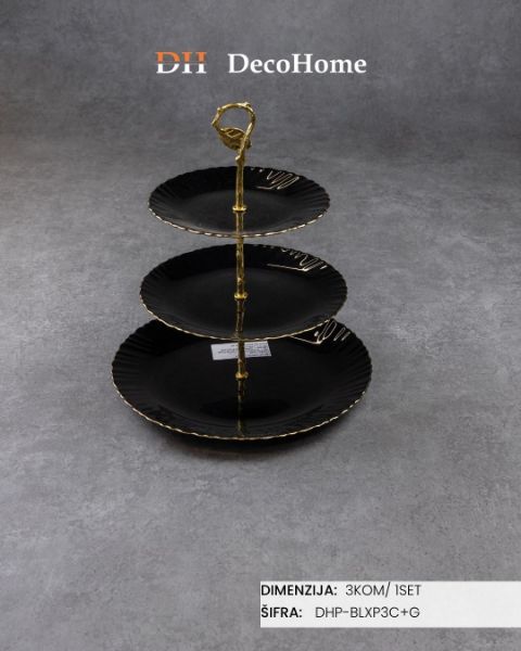 Slika Etažer crni 19*1.5cm/23*2cm/30*2,5cm / 1kom - DHP-BLXP3C+G