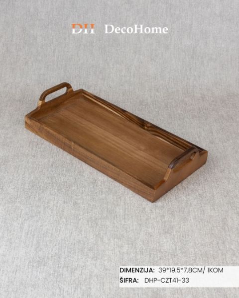 Slika Drveni poslužavnik 39*19.5*7.8cm / 1kom - DHP-CZT41-33