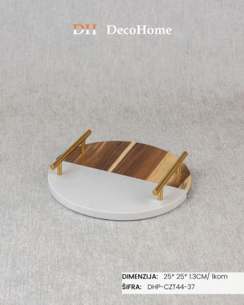 Slika Kamena plata za serviranje sa ručkama 25*25*1.3cm / 1kom DHP-CZT44-37