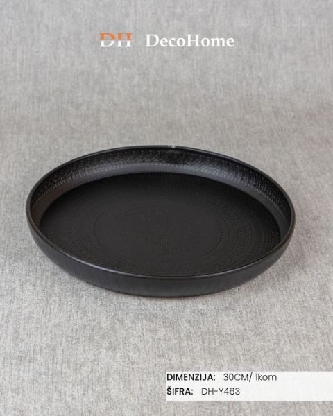 Slika Metalni crni poslužavnik / 1kom - DH-Y463