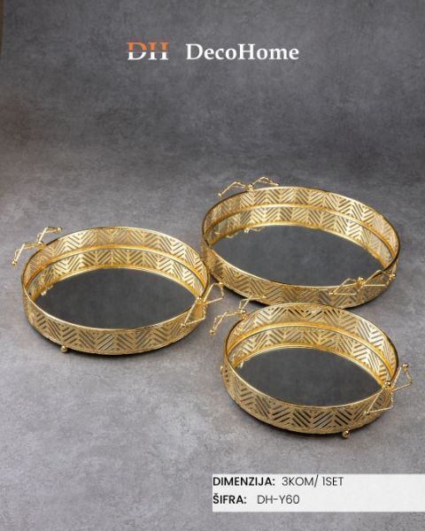 Slika Metalni poslužavnici 35*5cm/30*5cm/25*5cm / 3kom DH-Y60