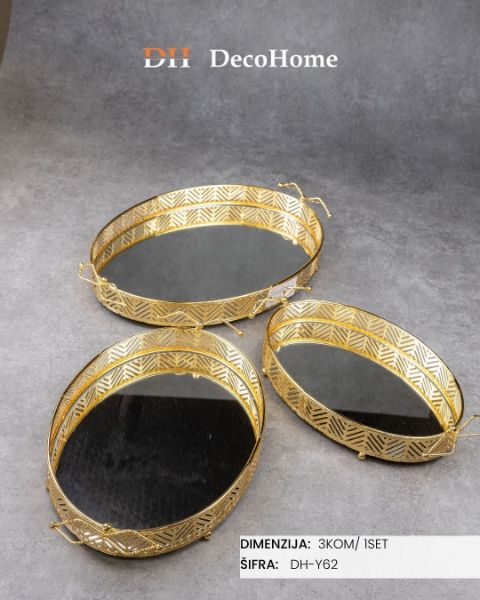 Slika Metalni poslužavnik 44*32cm/38*28cm/34*23cm DH-Y62