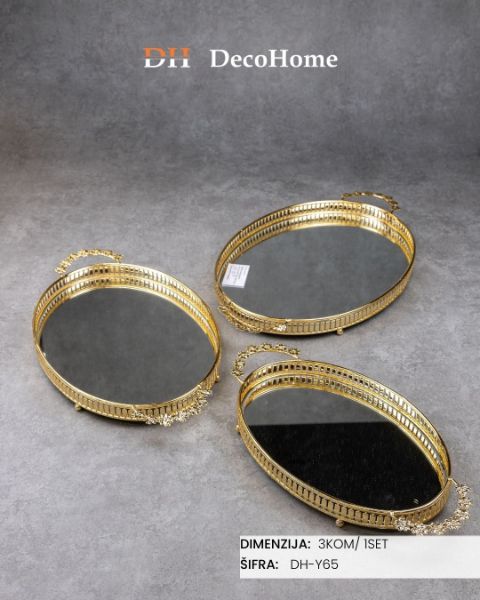 Slika Metalni poslužavnik 44*32cm/40*28cm/34*23cm - 3kom - DH-Y65