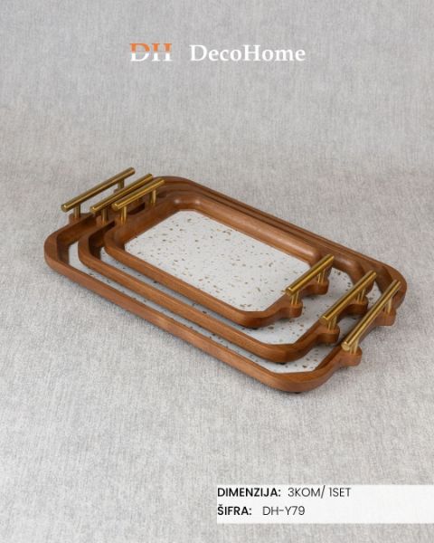 Slika Drveni poslužavnici 31*19.2/39.5*24.5/48*29.7cm / 3kom - DH-Y79