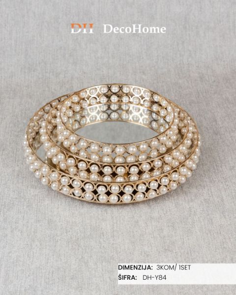 Slika Biserni poslužavnik 20*20/25*25/30/30/ 3kom - DH-Y84