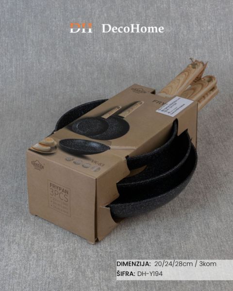 Slika Set tiganja 20/24/28cm crni / 3kom - DH-Y194