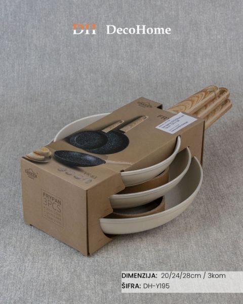 Slika Set tiganja 20/24/28cm beli / 3kom - DH-Y195