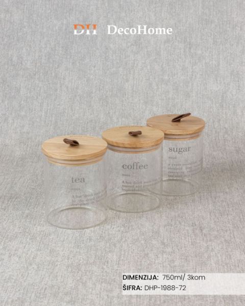 Slika Staklena tegla 750ml / 3kom - DHP-1988-72