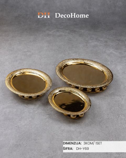 Slika Zlatne servirne plate 30*25cm/25*20cm/20*16cm - DH-Y69