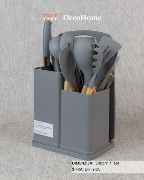 Slika Silikonski kuhinjski set sivi / 24kom - DH-Y165