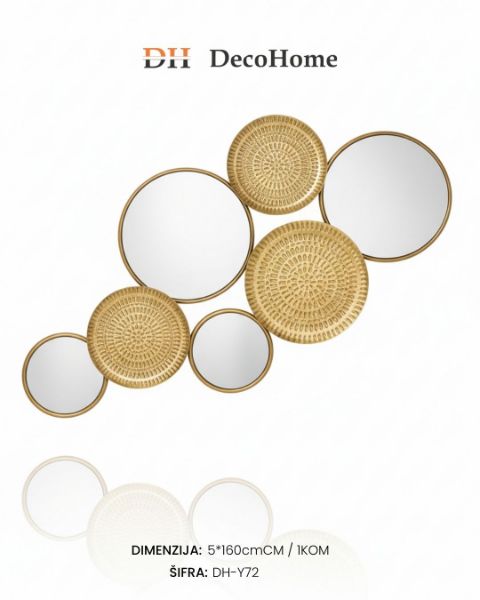 Slika Metalna zidna kompozicija ogledalo 115*55cm / 1kom - DH-Y72
