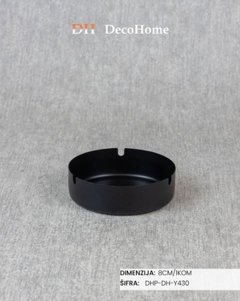 Slika Metalna pepeljara crna 8cm / 1kom  DH-Y430