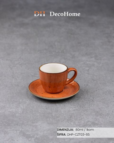 Slika Porcelanska šolja + tacnaa 80ml / 1kom - DHP-CZT 03-65