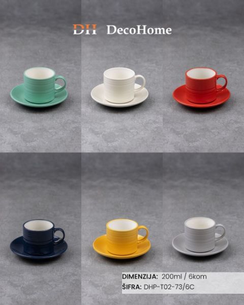 Slika Porcelanske šolje 200ml / 6kom - DHP-T02-73/6C
