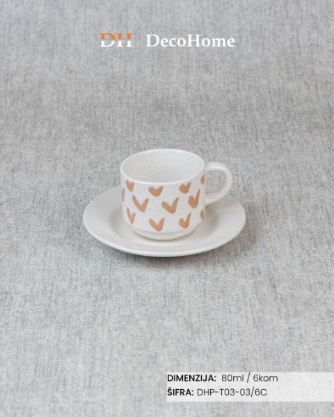 Slika Porcelanske šolje 80ml / 6kom - DHP-T03-03/6C