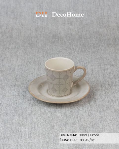 Slika Porcelanske šolje 80ml / 6kom - DHP-T03-49/6C