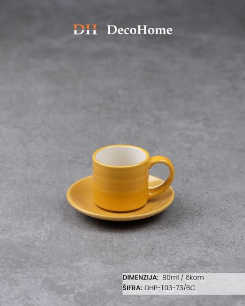 Slika Porcelanske šolje 80ml / 6kom - DHP-T03-73/6C