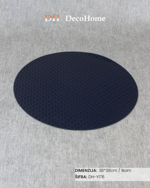 Slika Kožni podmetač za tanjire plavi 38*38cm / 1kom - DH-Y176