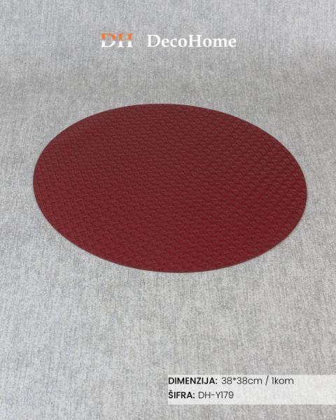 Slika Kožni podmetač za tanjire bordo 38*38cm / 1kom - DH-Y179