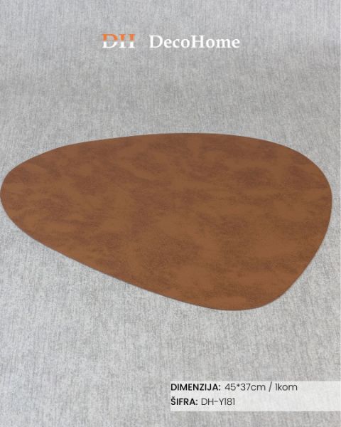 Slika Kožni podmetač za tanjire svetlo braon 45*37cm / 1kom - DH-Y181