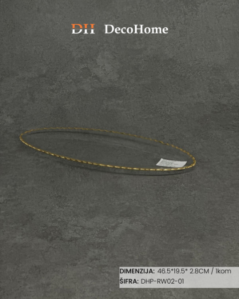 Slika Staklena činija 48,5*19,5*2,8 / 1kom - DHP-RW02-01