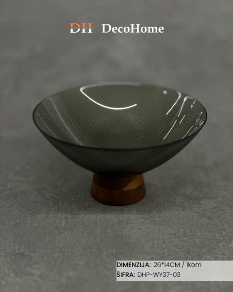 Slika 'Staklena činija 26*14cm / 1kom - DHP-WY37-03